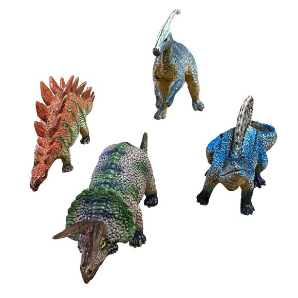 Vintage AAA Dinosaur 7" Lot of 4 PVC Animals Homeschool Science Kids Toy Display - Picture 2 of 6